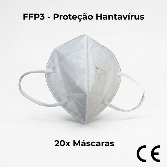 Máscara FFP3 CE Certificada - Proteção Hantavírus e Partículas Biológicas